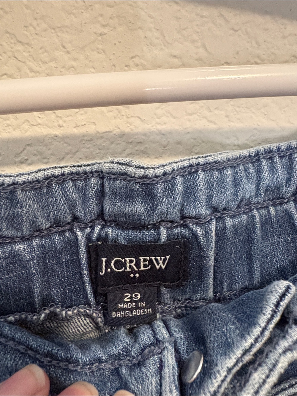 J.Crew Factory High Rise Wide Leg Paperbag Denim Crop Lake Blue Wash - Picture 2 of 5